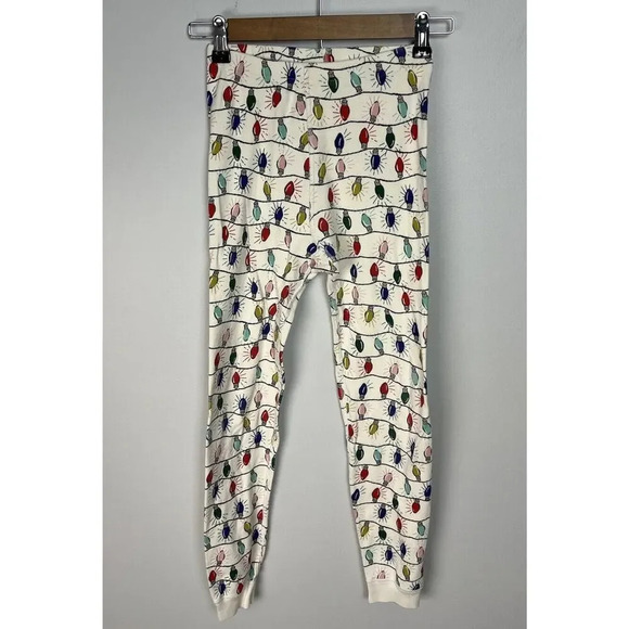 Hanna Andersson Holiday Long John Pajama Set Bright Bulbs Size 10 Child Kids - Picture 4 of 8